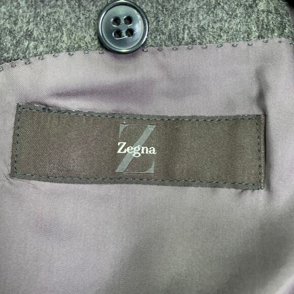 Z ZEGNA Size 40 Long Grey Angora Blend Single Breasted Sport Coat - Picture 5 of 7